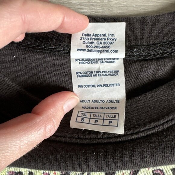 Vintage Veil‎ Of Maya Vintage Crewneck Sweatshirt Unisex Small Black Delta - Picture 3 of 9